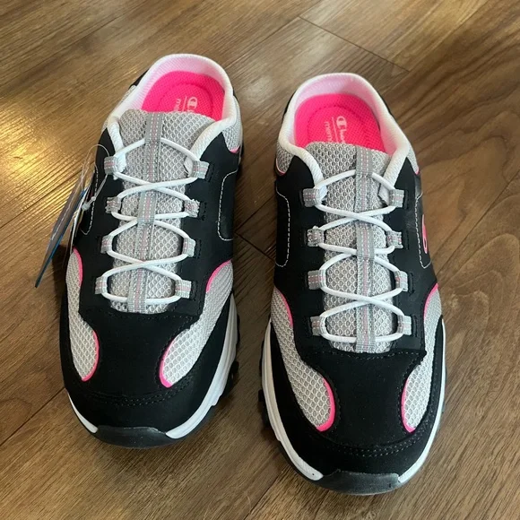 Champion Women's Black & Pink Athletic Slip-On Sneakers - Picture 3 of 8